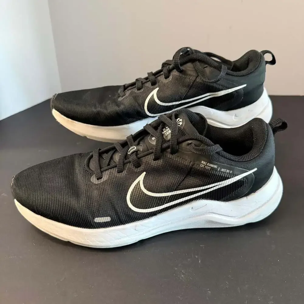 Nike Downshifter‎ 12 Running Shoes Black White Size 10